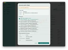 Interface Ocureo de lecture Carte Vitale pour le dossier patient