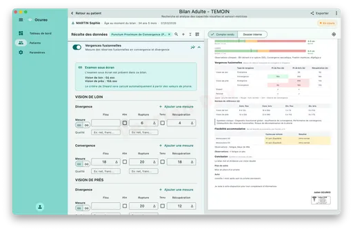 Vergences fusionnelles — normes par âge, alertes visuelles et critères de Sheard